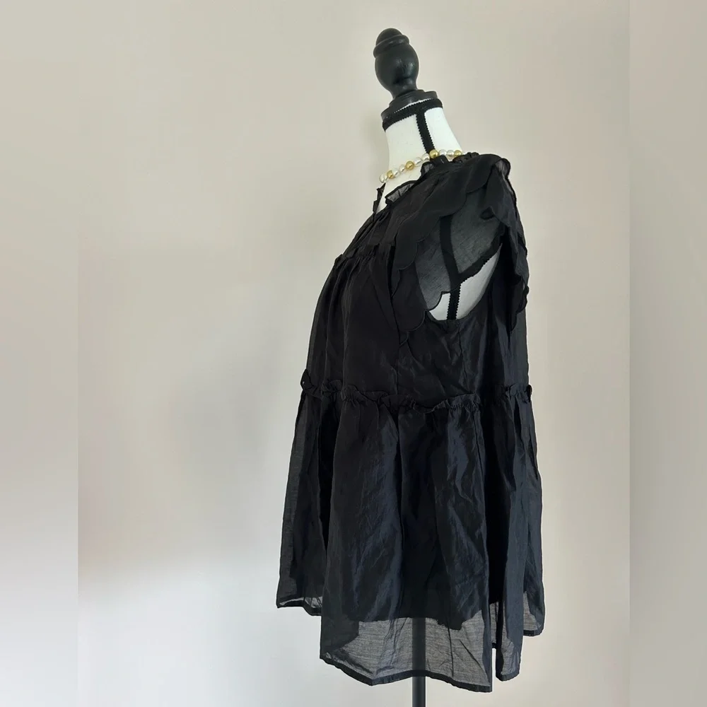 *NEW Flutter Sleeve Top in Cotton-Silk Voile - Picture 4 of 6